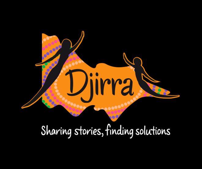 Djirra logo with text Sharing stories, finding solutions