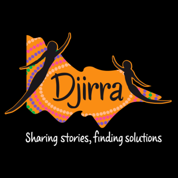 Djirra logo with text Sharing stories, finding solutions