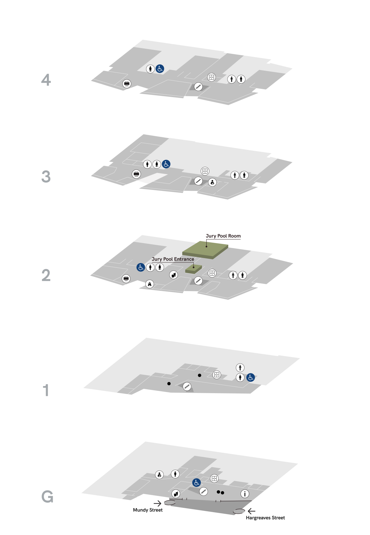 Map of the location of Jury Pool at the Bendigo Law Courts